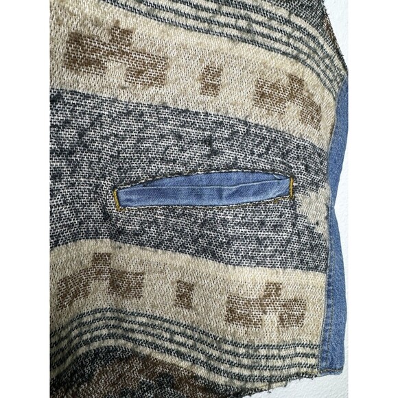 Vtg 90s Arizona Jean Company Denim Vest Western Aztec Boho Mens Sz Large Cowboy - Picture 8 of 16
